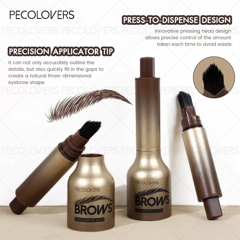 Professional 4 Pcs Eyebrow Products Makeup Set - Eyebrow Stamp & Eyebrow Powder & Small Brush Fill The Shapes of Eyebrow — image 5