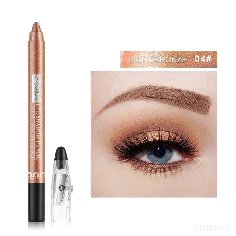 12 cores glitter caneta sombra de longa duração fosco sombra paleta brilhante iluminador prata roxo delineador lápis cosméticos — image 15