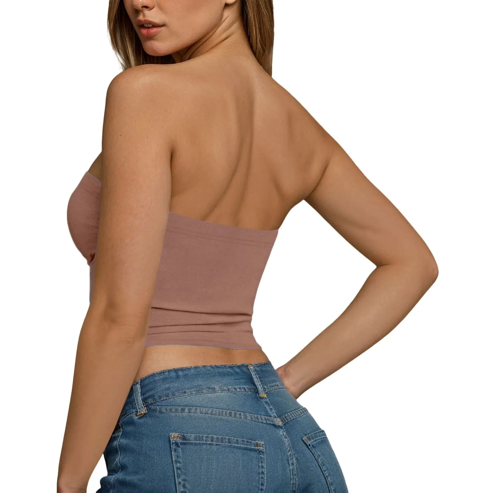 Hauts tubulaires Sexy pour femmes, épaules dénudées, sans bretelles, couleur unie, dos nu, Bandeau, Slim Fit, chemises à bascule, sous-vêtements
