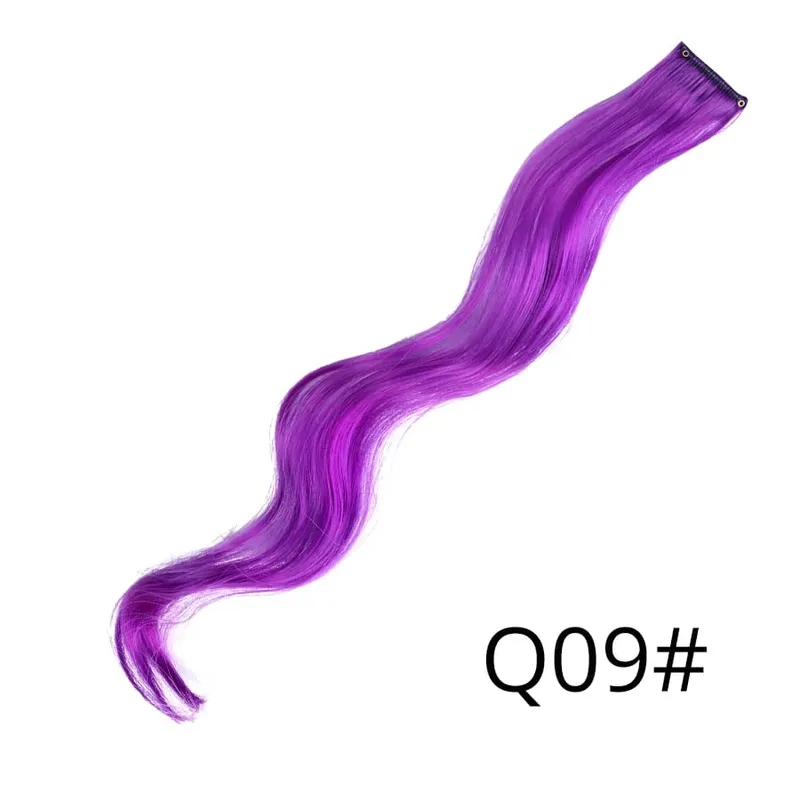 Leeons Synthetic Hair Extensions With Clips Heat Resistant Straight Hair Extensions Color Colored Black Hair Clip Womens 12G/Pcs — image 61