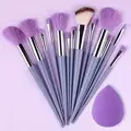 Professiona 13PCS Set Berus Mekap Foundation Eyeshadow Blush Powder Campuran Kosmetik Gebu Lembut Set Lengkap Alat Solekan Wanita