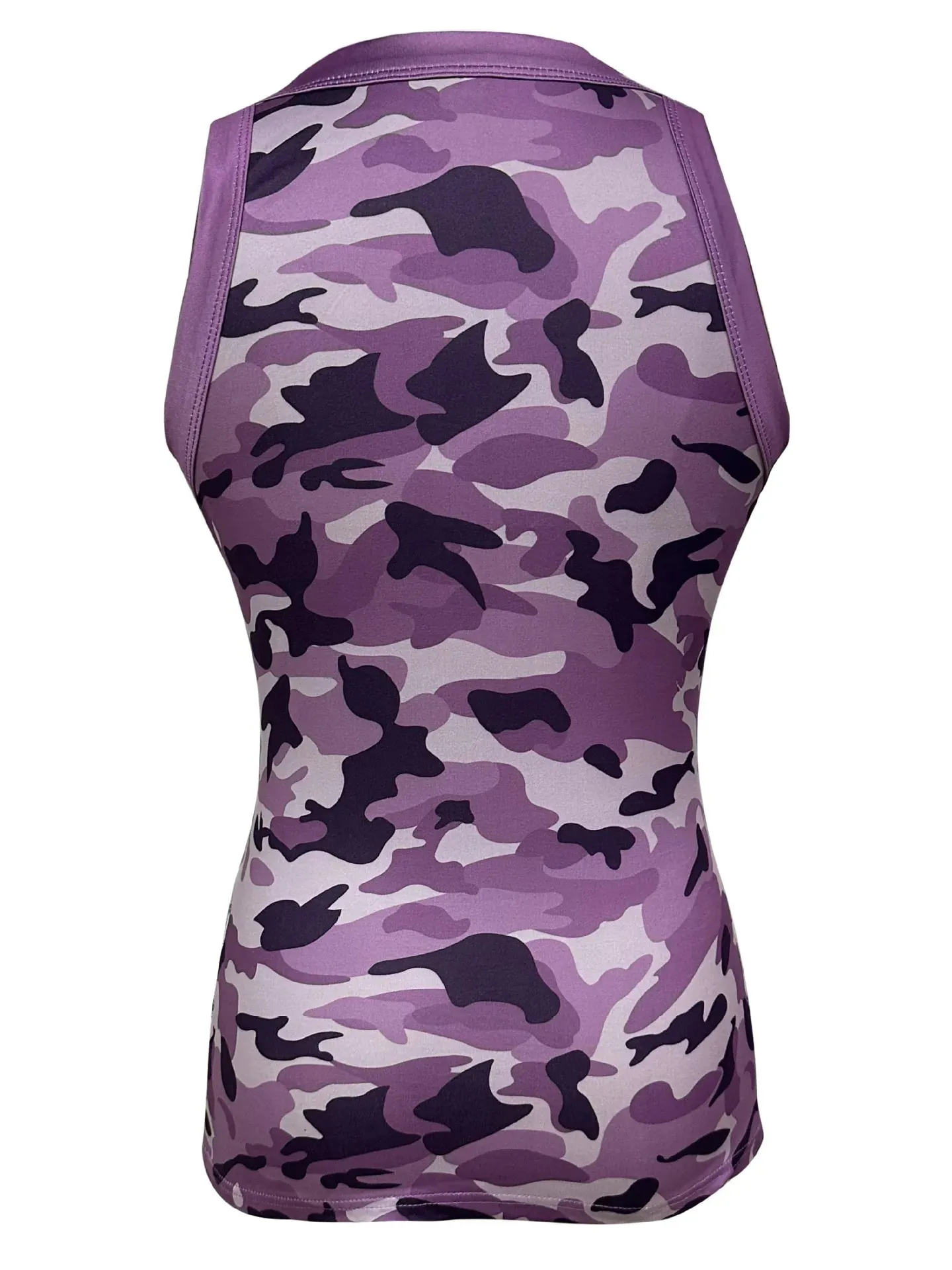 Damski Casual Camo wokół szyi prążkowany podkoszulek lato podstawowe elastyczna koszulka na ramiączkach seksowna bez rękawów kamizelka z wycięciem pod szyją odzież damska — image 7