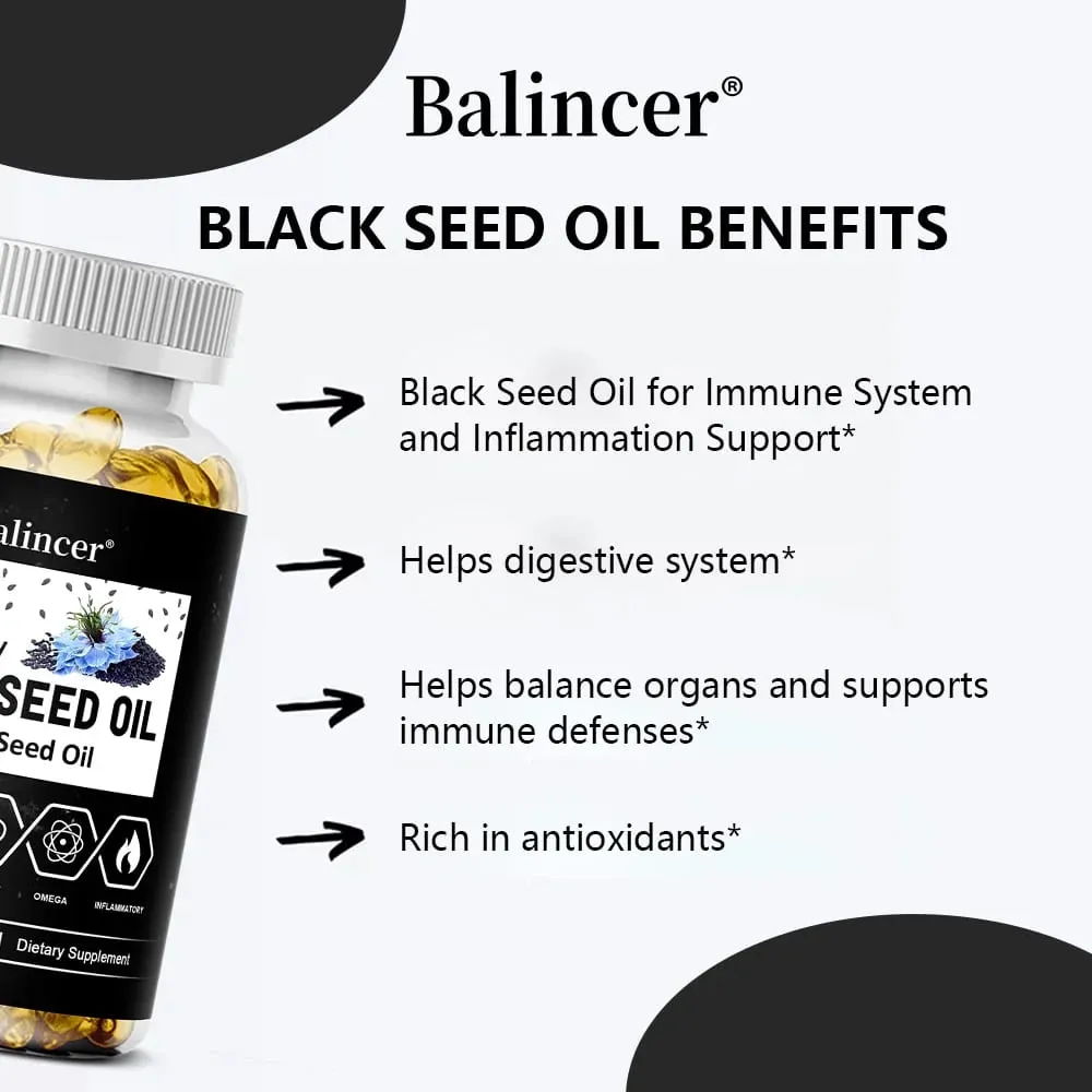 Black Seed Oil Capsules Supports Overall Health | Boosts Immune System Improves Digestion Antioxidant Non-GMO Gluten-Free — image 2