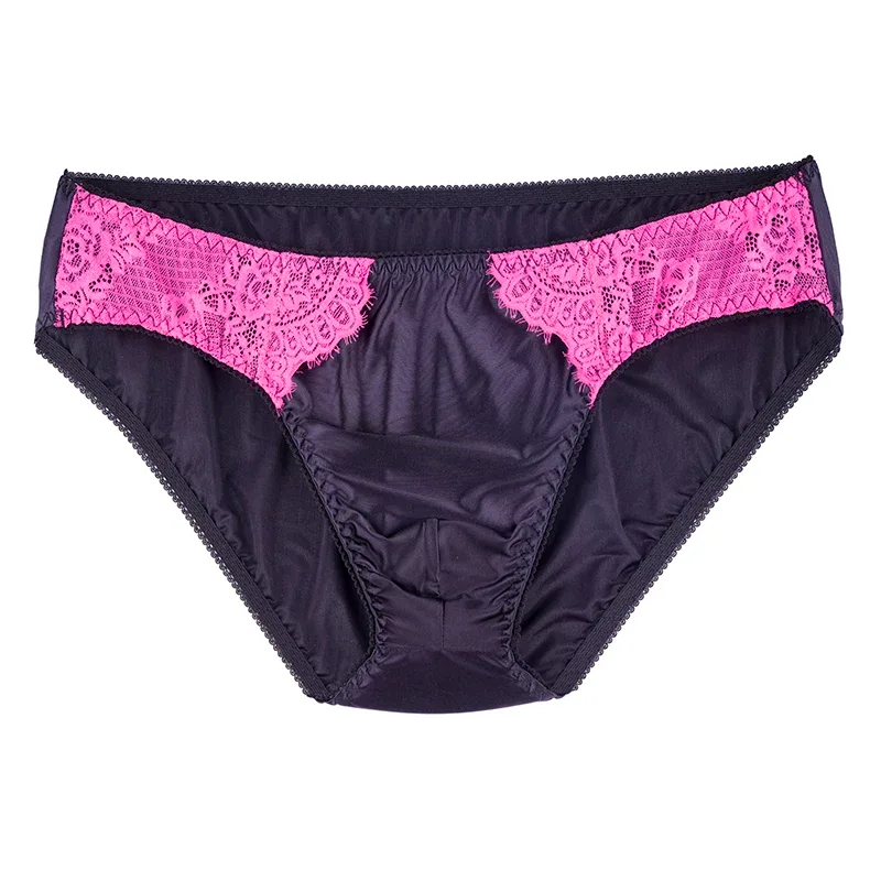 Slip Sexy pour hommes, confortable, sain, élastique, pochette souple, taille moyenne, sous-vêtements purs, dentelle brillante, sous-vêtements gai — image 14