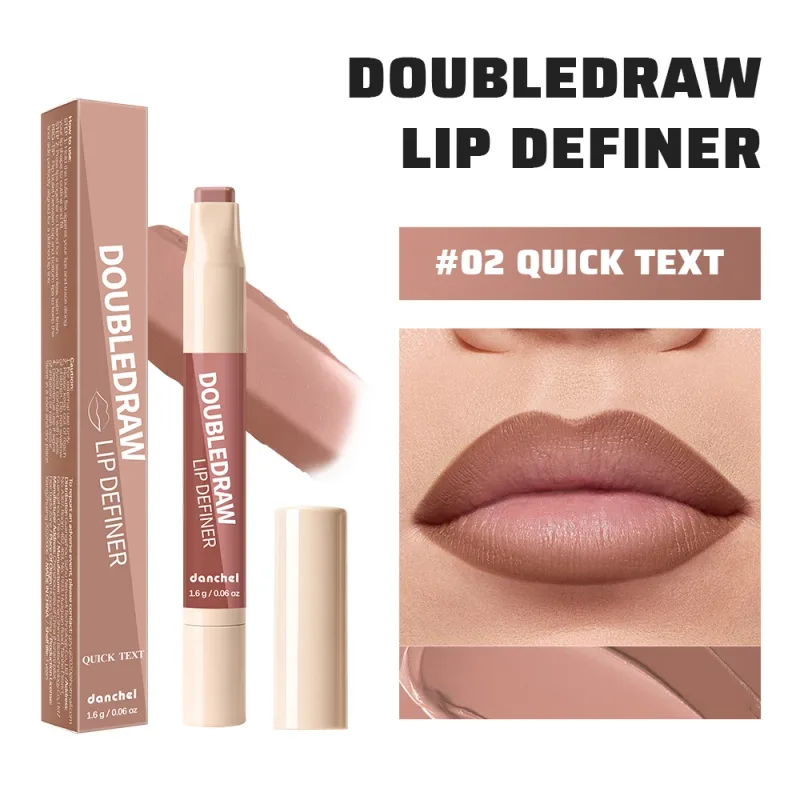 Double Draw Lip Definer 2 In 1 Lip Liner And Lip Gloss Silky Cream Texture Long Lasting Hydrating High Pigment Waterproof Makeup — image 11