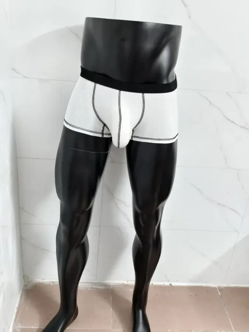 Cueca boxer masculina grande, bolsa escrotal, estiramento sólido, cintura baixa, respirável, bolsa de cornete em u, tronco confortável — image 5