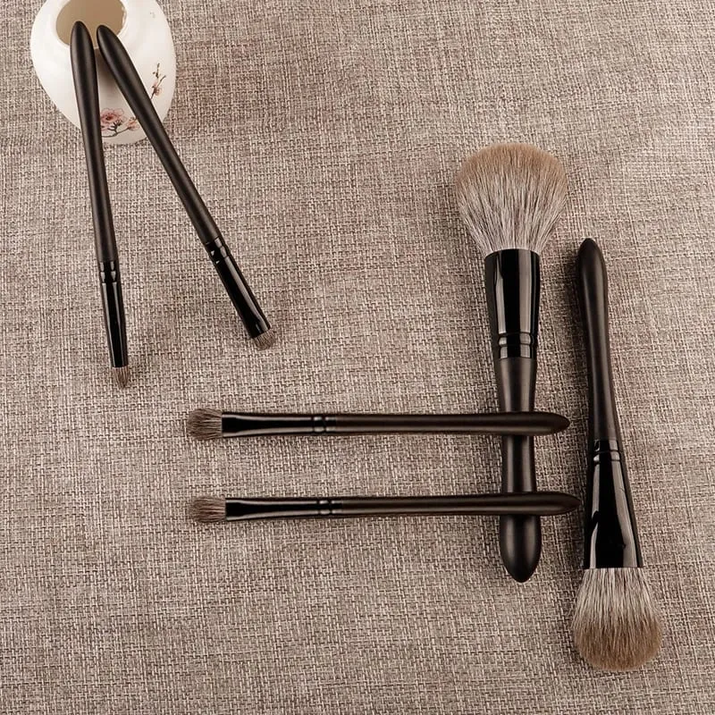 6 pz/set capelli di Volpe Pennelli Trucco Set Fard in polvere Piega Ombretto Dettaglio Liner Ombra Pennelli per trucco Travle siz Manico in Ebano — image 2