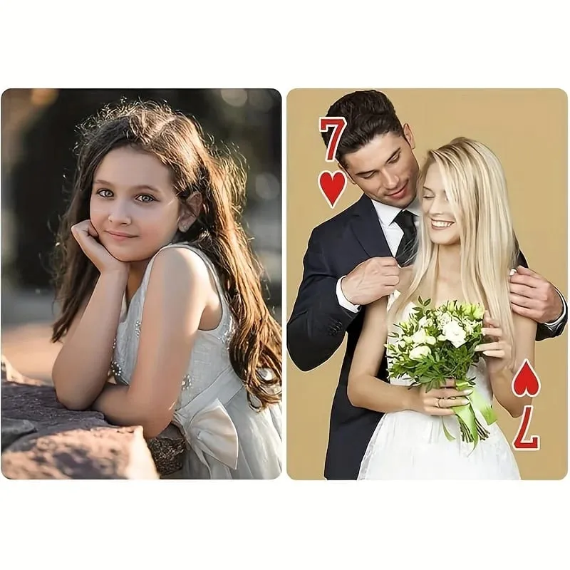 Carte da gioco con foto personalizzate Immagine personalizzata di cani da compagnia e gatti Mazzo da poker Anniversario di matrimonio Coppia di amici di famiglia Regalo commemorativo — image 3