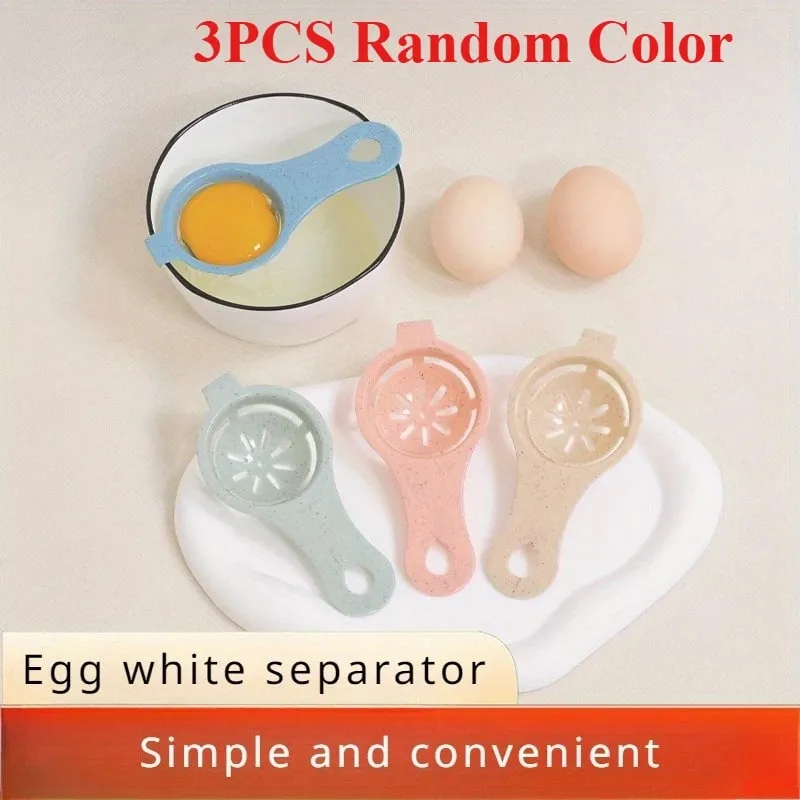1pc Pemisah Telur Jerami Gandum Mampan - Penapis Kuning & Putih Mudah Untuk Membakar Alat Dapur