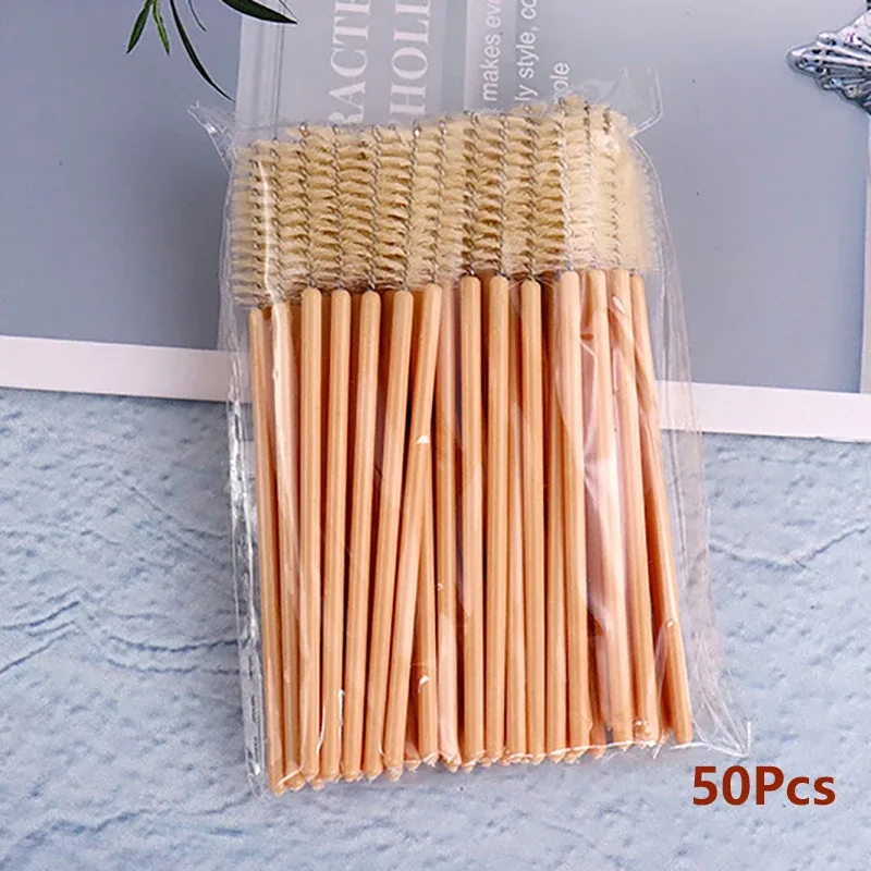 50 ชิ้นแปรงขนตาแปรงแต่งหน้ามาสคาร่าแบบใช้แล้วทิ้ง Applicator Spoolers Eye Lashes เครื่องสำอางค์แปรง Lash Extension เครื่องมือ — image 3