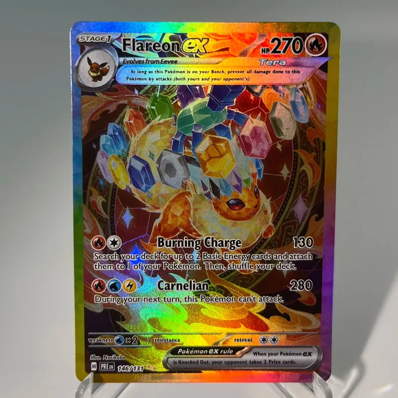 Kad PKM Prismatic Evolutions PTCG5-A GX Rainbow Umbreon Sylveon Leafeon ex Rare Collection Battle Toys Hadiah untuk Hobi — image 9