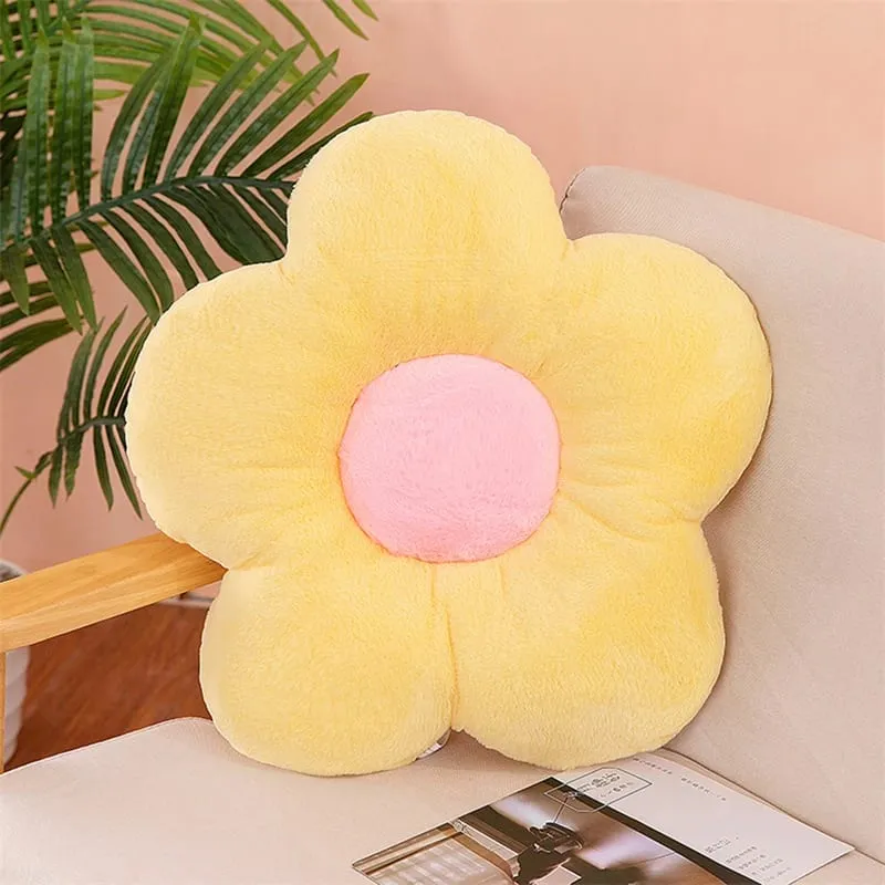 ปฏิบัติ 35 ซม. Kawaii ดอกไม้ที่มีสีสันหมอน Plush Cushion Soft Sunflower Plant Mat ตุ๊กตาโซฟาเตียง Sleeping Back Decor ของขวัญ — image 16