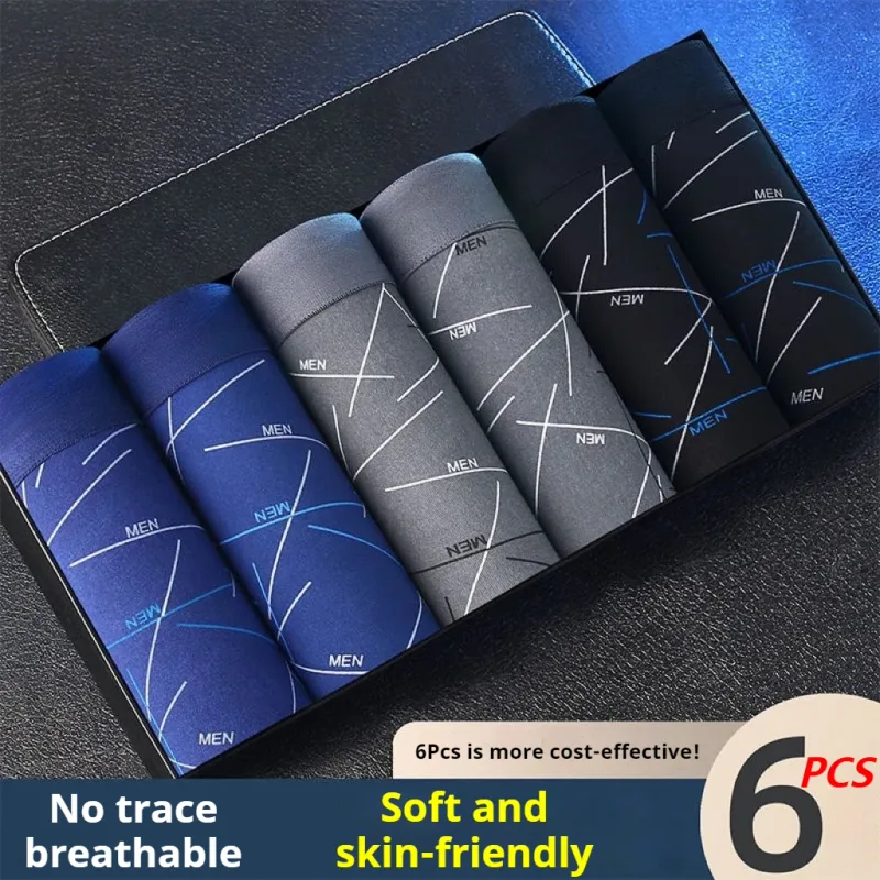 6Pcs Men's Sexy Underwear Boxers Mens Short Soft Comfortable Breathable Fashion Antibacterial Trunks Fitness Running Man Shorts — image 18