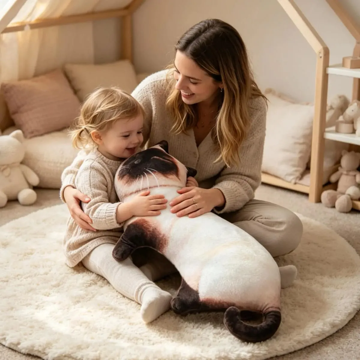 สมจริงแมวหมอน 60 ซม.ตุ๊กตาสัตว์ Cushion Decor ตกแต่งโยนหมอนสำหรับเด็กผู้ใหญ่ Apartment เนอสเซอรี่โซฟาโซฟา — image 4