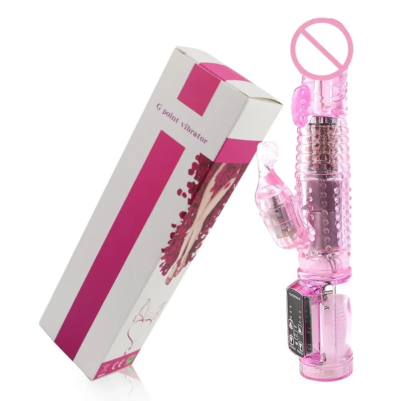 Dildo Rabbit Vibrator Masturbator G Spot 12 ความเร็วการสั่นสะเทือนมอเตอร์คู่นวด Clitoris หมุน Stimulator ของเล่นเพศหญิง — image 10