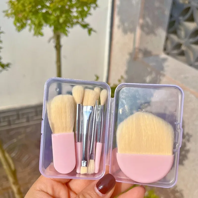 6 ks/sada Soft Bristles Mini sada štětců na make-up Mixovací štětec Více hlavic štětců Sada kosmetických štětců s úložným boxem — image 8