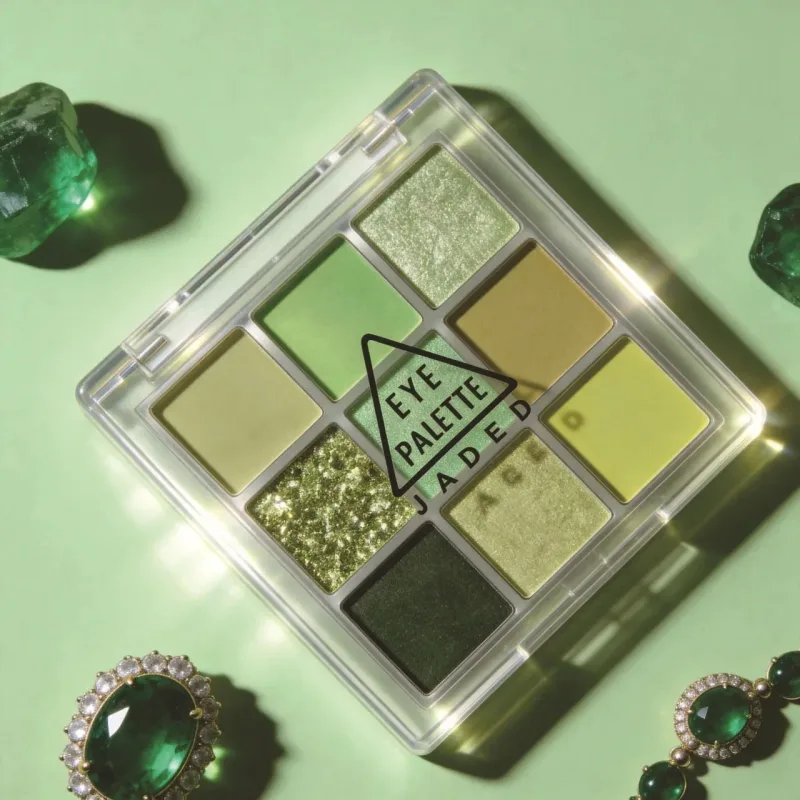 Palet Eyeshadow 9 Warna Matte Hijau Mint Kosmetik Rias Mata Bubuk Eyeshadow Hutan Berkilau Mutiara Tahan Air Tahan Lama