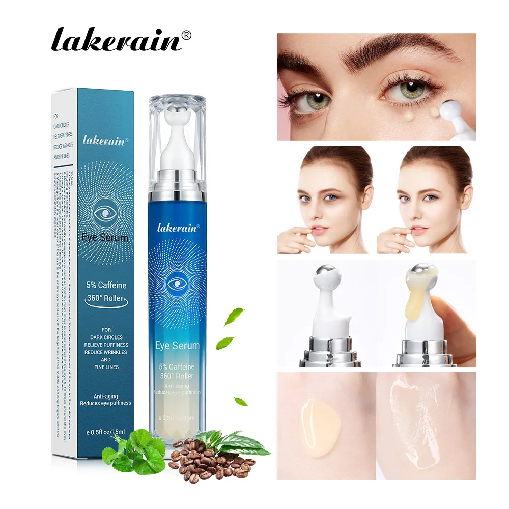 เซรั่มบำรุงรอบดวงตาคาเฟอีน 5% พร้อมลูกนวด 360 ° Under Eye Roller Cream สำหรับความหมองคล้ำและอาการบวมลดริ้วรอยริ้วรอย — image 2