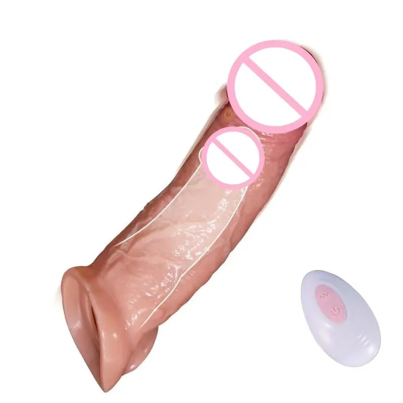 Penis Sleeve Cock Vibrator Realistic Penis Extender Vibrating Cock Ring 10Mode Remote Control Soft Silicone Penis for Men Couple — image 1