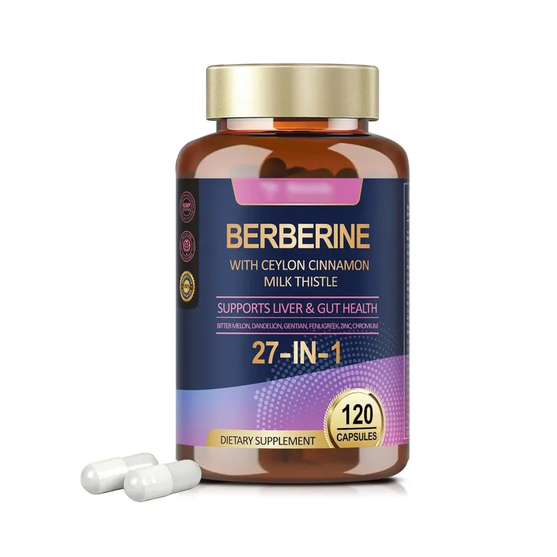 Suplemen Berberine Ceylon Cinnamon Milk Thistle - Antioksidan Menyokong Penghadaman Hati dan Kesihatan Usus Meningkatkan Imuniti