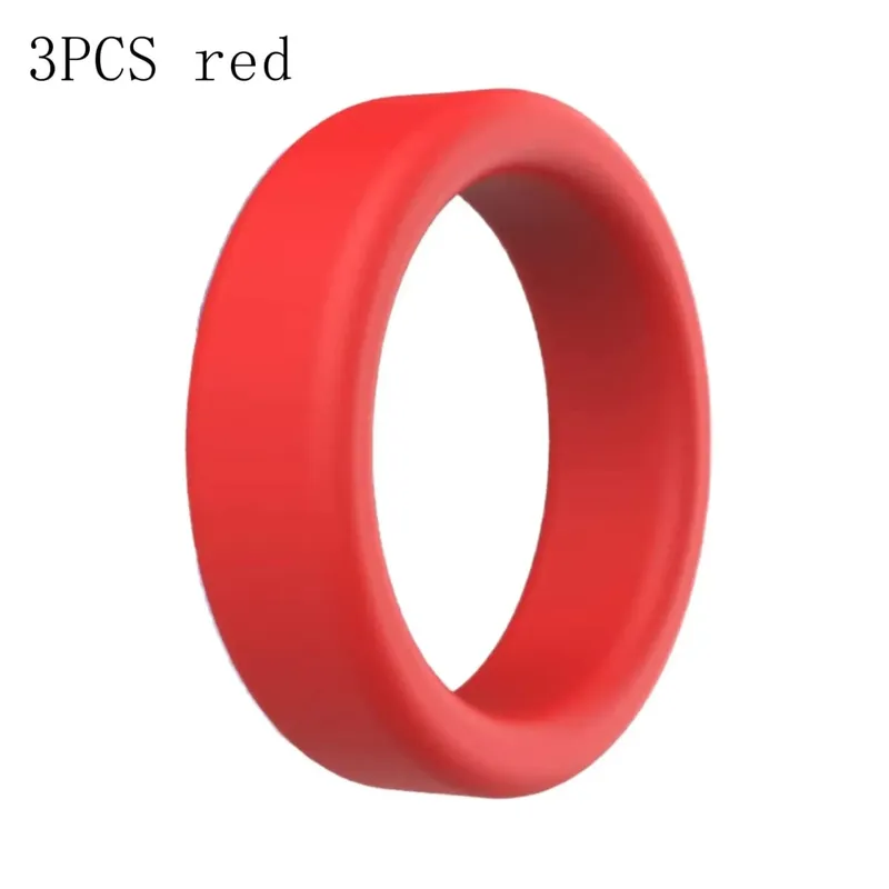 3 sztuk/zestaw pierścień na penisa opóźnienie wytrysku silikonowe wielokrotnego użytku nasienie Cock Rings na dla mężczyzn powiększenie zabawki erotyczne dla mężczyzn pierścionki dla par — image 10