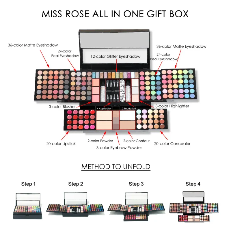 Paletka 120 barev All-in-One Makeup Palette Matné oční stíny Highlight Lipstick Eyeliner – Kosmetický make-up pro krásu obličeje — image 5