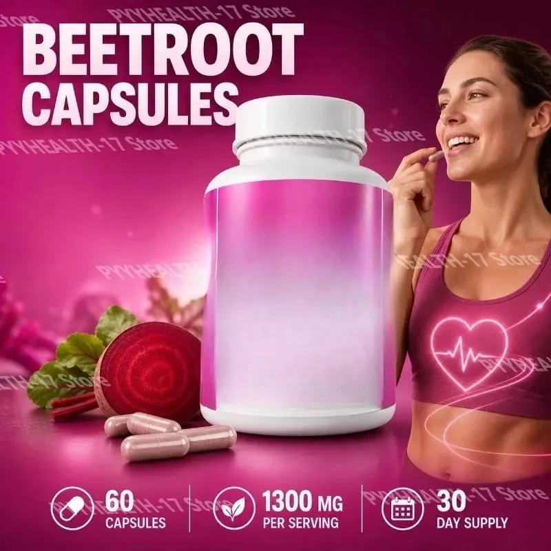 Ang Beetroot Capsules Non-GMO Beets ay Sumusuporta sa Malusog na Sirkulasyon at Athletic Performance Organic Beetroot Powder 1300mg 60 Capsules