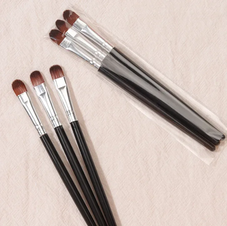 3 Pçs/set Pro Maquiagem Pincéis Cosméticos Sombras Blending Smudge Pincel de Maquiagem Delineador Deitado Bicho Da Seda Escova Ferramentas de Beleza — image 3