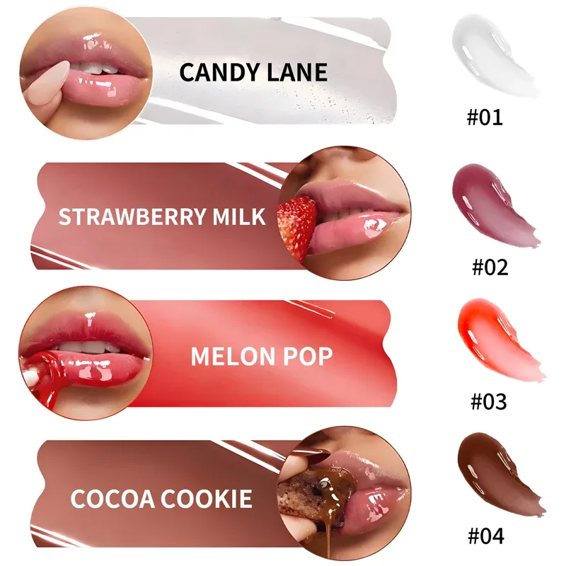 Crystal Glaze Lip Gloss Moisturizing Plumping Lip Oil Shiny Hydrating Lip Care Tinted Lip Balm Daily Lip Makeup Cosmetics — image 3
