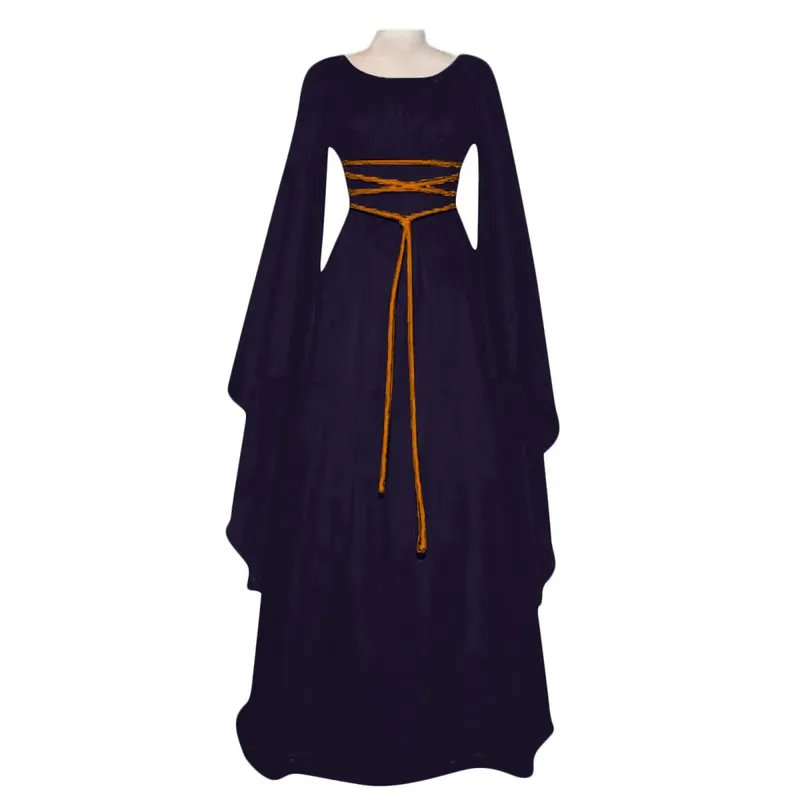 Abiti da donna Costume cosplay medievale vintage Fantasma Strega Vampiro Abito gotico Abito da festa in maschera di Natale di Halloween — image 12