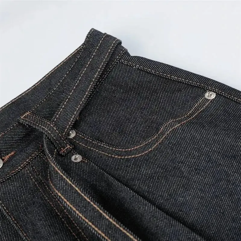 Jean délavé en détresse de style américain, ceinture à coutures visibles, pantalon en Denim unisexe, ample, jambes larges, jambes droites, 9X3768 — image 6