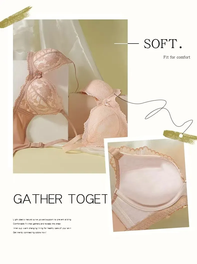 작은 가슴을위한 언더 와이어가없는 두꺼운 8cm 푸시 업 조절 가능한 브래지어 여성용 편안한 수집 보조 란제리 — image 6
