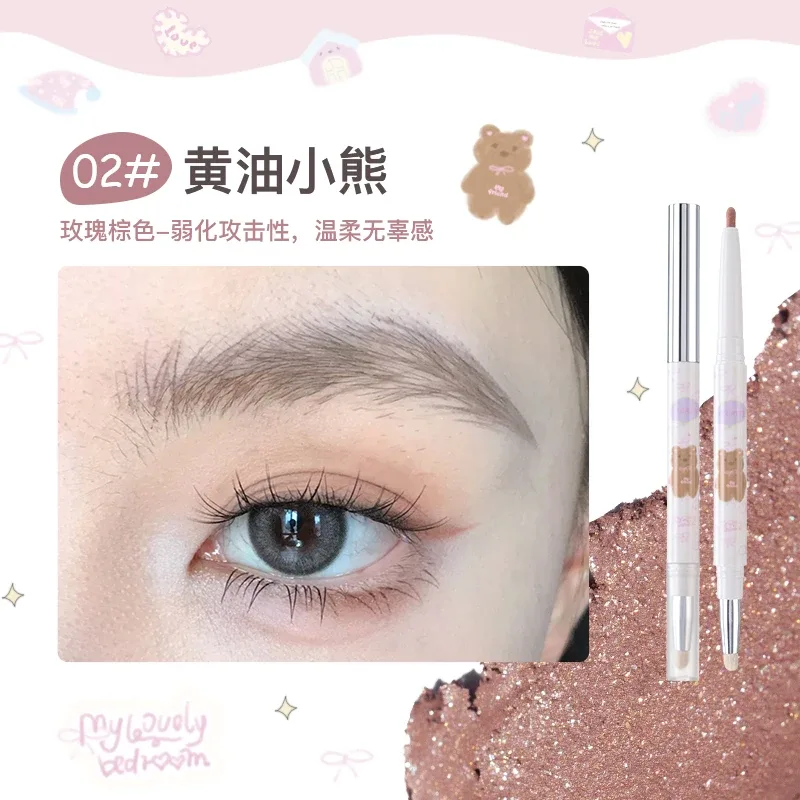 Eyeliner Jel Kalem Çift Kafa İpekböceği Farı Göz Farı Kalem Seti Kadınlar için Su Hattı Su Geçirmez Bulaşmaya Dayanıklı — image 8