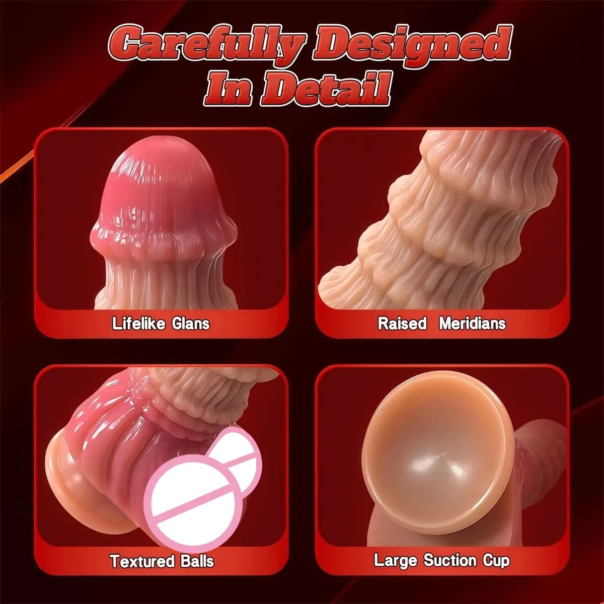 Knotendildo Silikon Penis G-Punkt Stimulation Monsterdildo Analplug für Frauen Drachendildos Prostatamassagegerät Weibliches Sexspielzeug — image 4