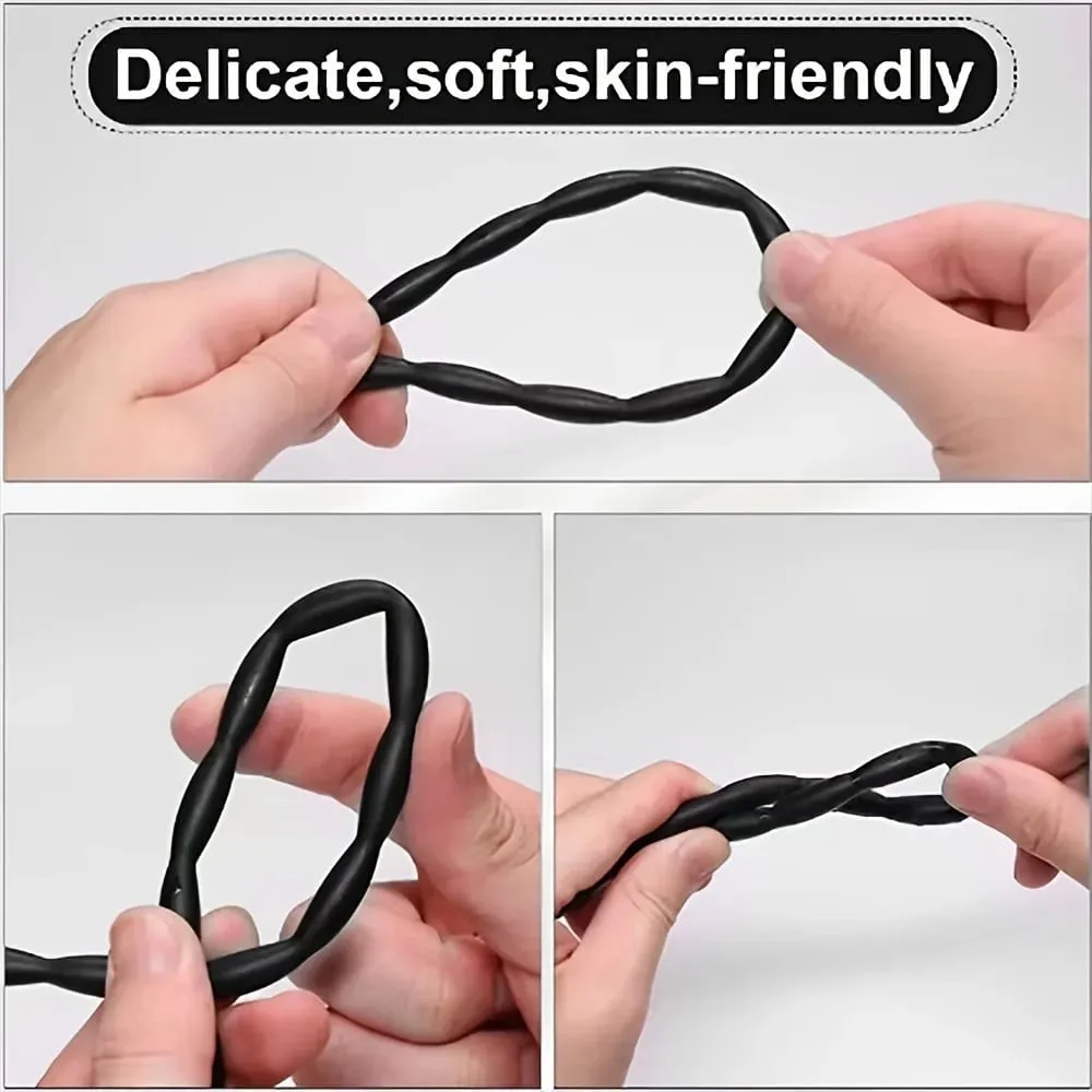 4 Buah/8 Buah Set Silikon Padat Uretra Dilator Stimulasi Uretra Mainan Seks Dewasa Masukkan Produk Seks Pria Uretra — image 2
