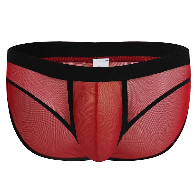 Fashion Solid Color Men Underwear Mesh Breathable Briefs Underpants Low Waist Trunks Male — image 20