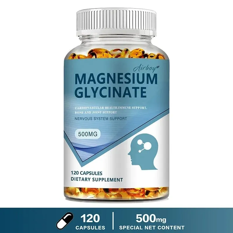 Magnesium Glycinate - Nerves System Improve Mood Nervous Muscles Recovery Heart Health Sleep Quality Support — image 9