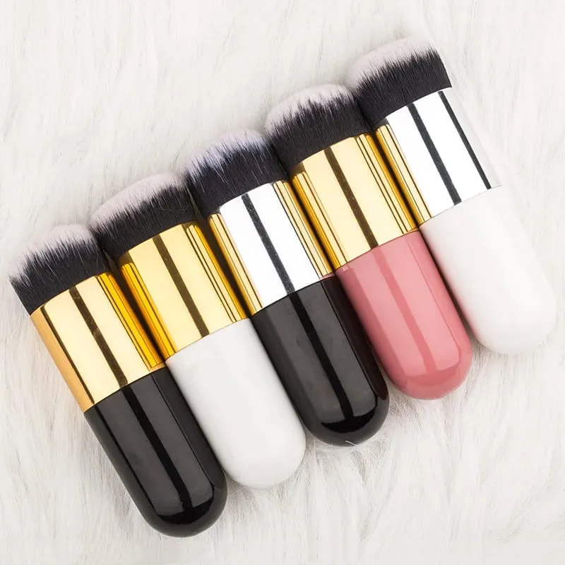 1 Uds. Nuevo pincel de base Chubby Pier, pinceles de maquillaje de crema plana, pincel de maquillaje cosmético profesional — image 2