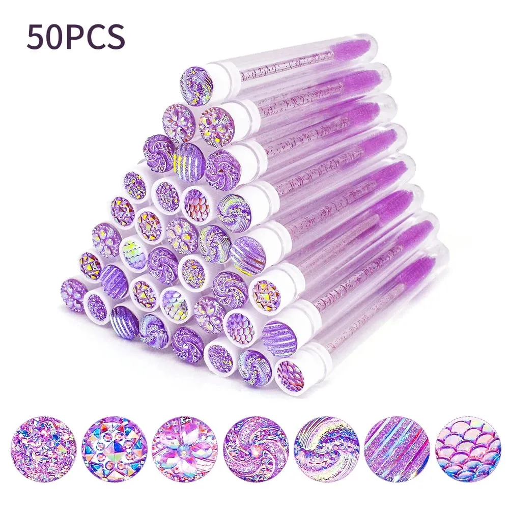 10/50Pcs Disposable Eyelash แปรงขนตาแบบใช้ซ้ำได้แปรงหลอดมาสคาร่าหลอดฝุ่น Lash Spoolies เก็บเครื่องมือแต่งหน้า — image 5