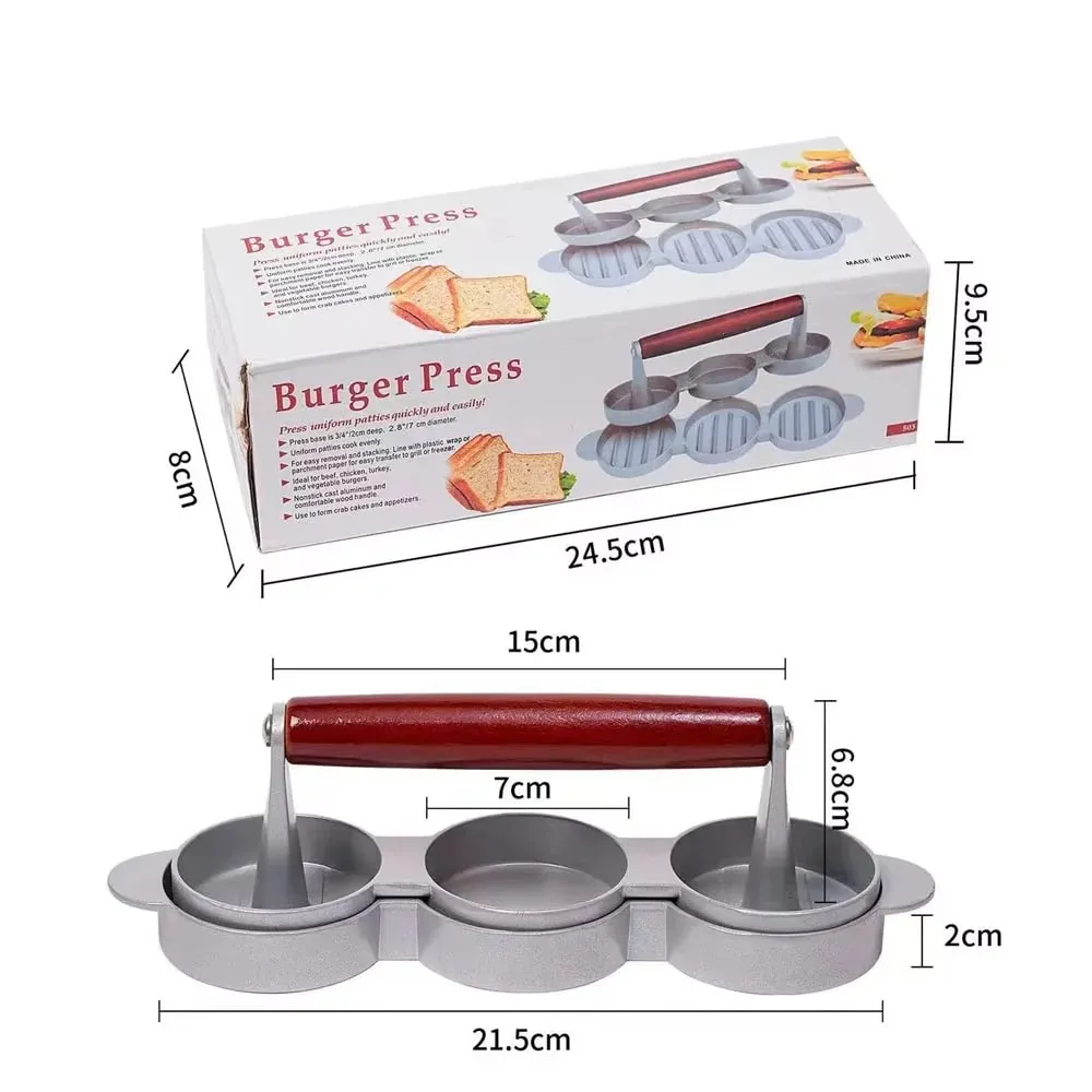 Burgerpresse, Hamburger-Fleisch-Werkzeug, Patty-Maker, Aluminium-Burger-Maker für den Küchen-BBQ-Grill — image 10