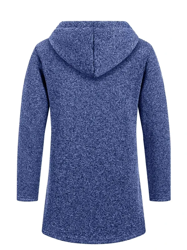 Ensemble de 2 pièces pour hommes, veste à capuche mi-longue avec fermeture éclair complète, manteau chaud doublé en polaire avec capuche à cordon de serrage et poches zippées, vêtements d'extérieur décontractés pour l'automne et l'hiver, usage quotidien