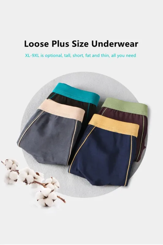 Stor storlek Sömlösa underkläder Herr Boxershorts i massiv bomull Herrtrosor Andas Boxers Herrpaket Kalsonger Man — image 14
