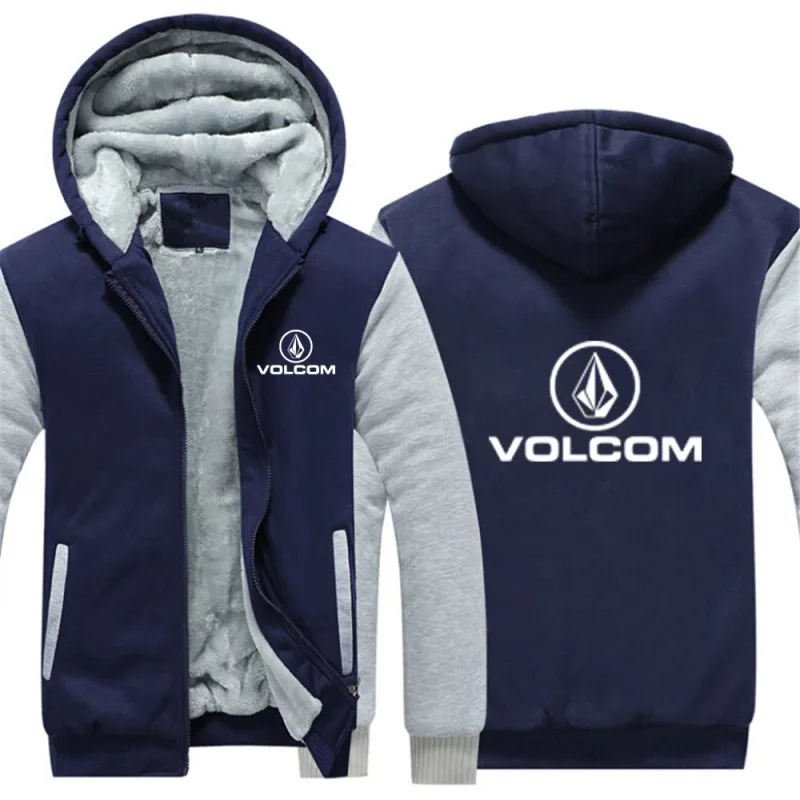 2025 Nuovo Addensare Giacca Calda Autunno E Inverno VOLCOM Stampa Fodera In Cotone da Uomo Cappotto Comodo Felpe Con Cappuccio Popolare — image 5
