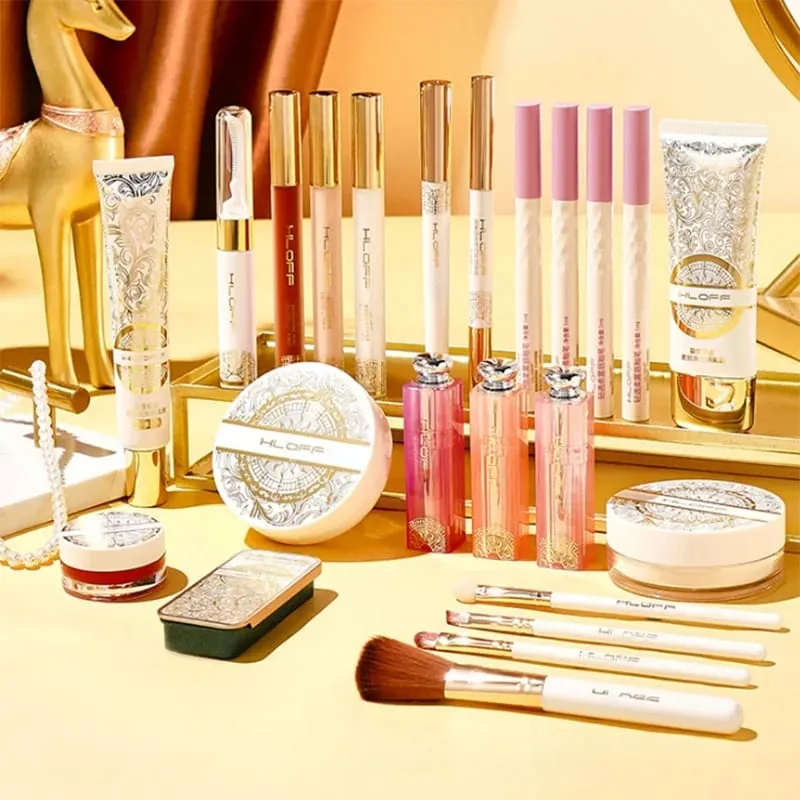 Makeup Gavesæt Komplet kosmetiksæt Læbestift Blush Presset Powder & Loose Powder Parfume Full Face Beauty Collection — image 1