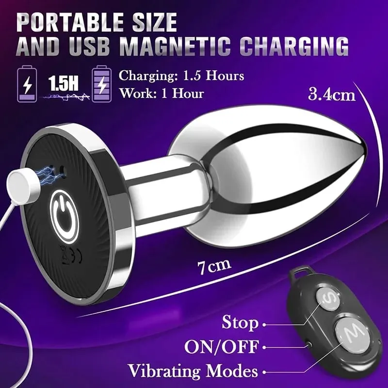 Butt Plug Vibratore Plug anale in metallo da donna Dildo A distanza senza fili Uomini Massaggiatore prostatico Forniture per adulti Masturbarsi anale Giocattoli del sesso