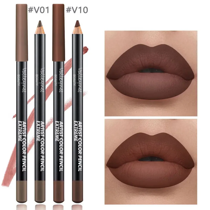 2ks Lip Liner Makeup Duo: dlouhotrvající voděodolné matné složení je jemné k citlivé pokožce a ideální pro světle béžové tóny
