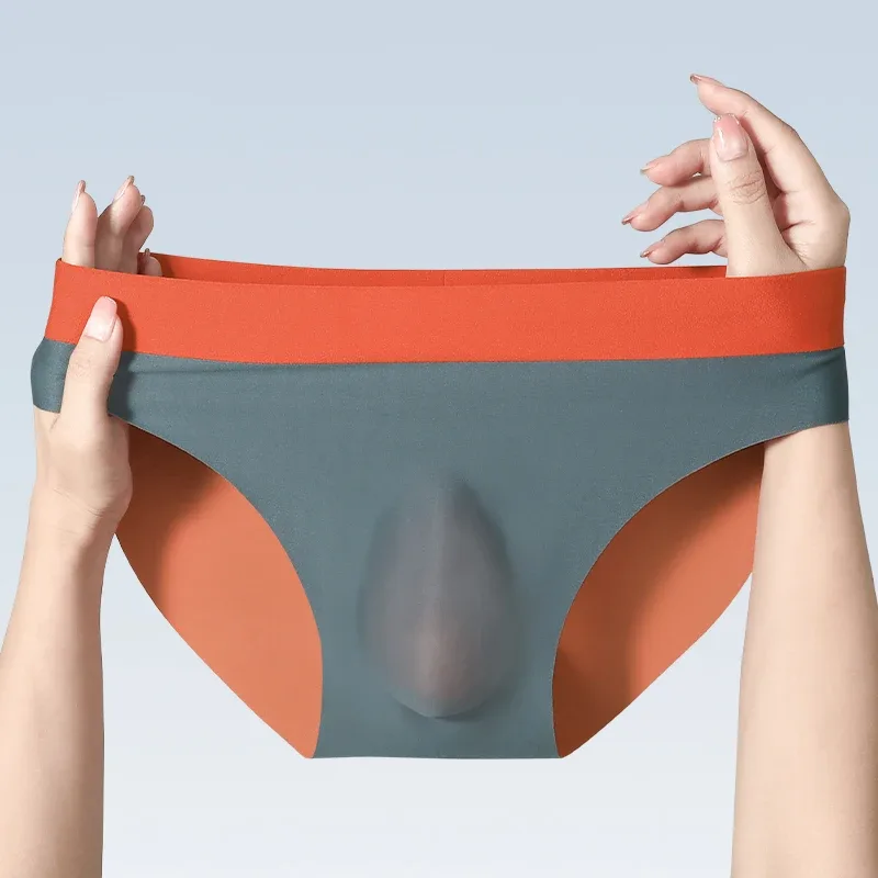 Sous-vêtements sans couture en soie glacée pour hommes, shorts triangulaires de poinçonnage 3D, sous-vêtements fins d'été, shorts de sport pour garçons