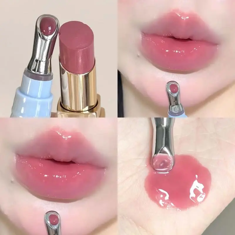 Cermin Esensi Berair Lip Gloss Tahan Lama Tidak Lengket Lipstik Cair Menepuk Jelly Lip Glaze Makeup Pelembab Warna Bibir — image 2