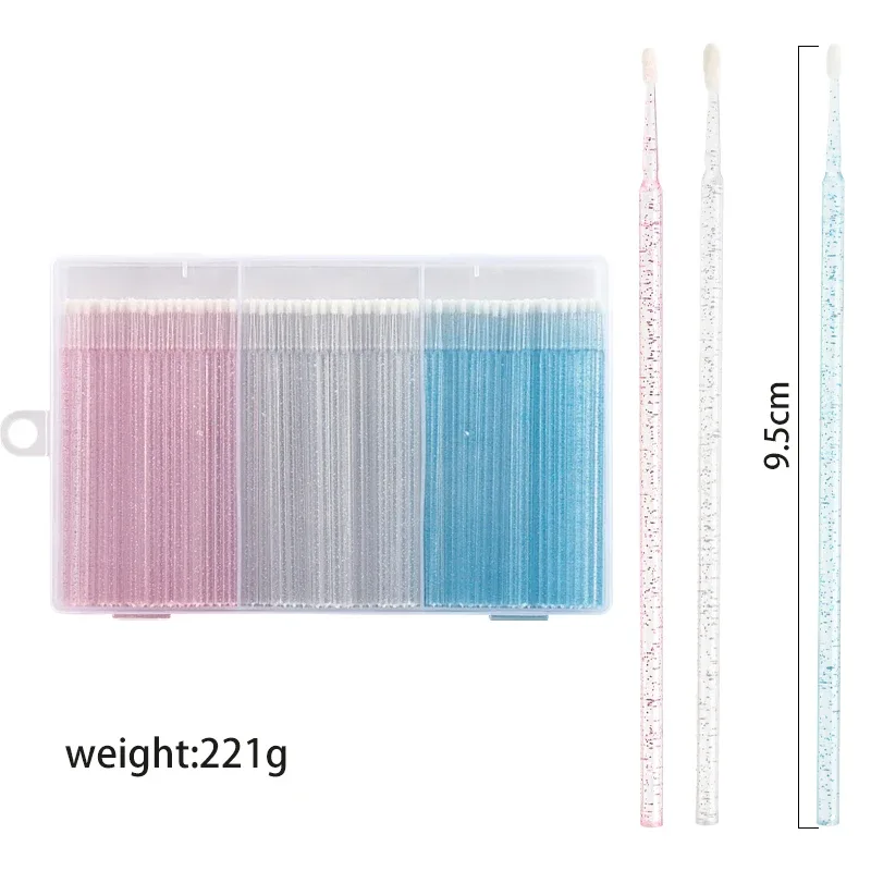 Juego de brochas de maquillaje para pestañas, 1/90/200/300 Uds., cepillos de silicona para cejas, micropalo de algodón, hisopo de brillo de labios, herramientas de extensión de pestañas — image 10