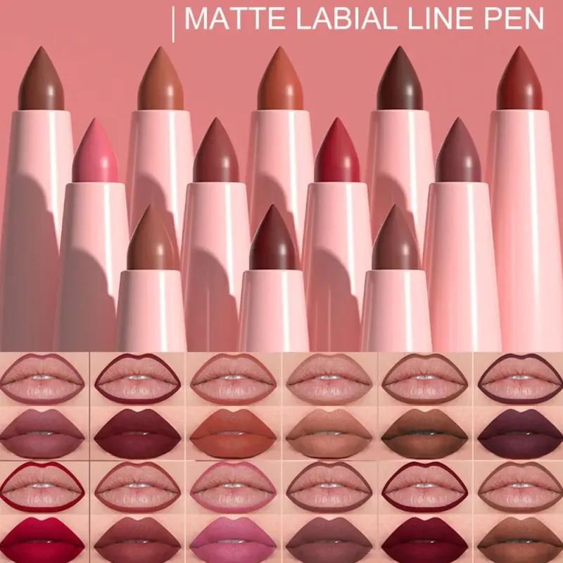 6 สี Lip Liner ปากกาชุดกันน้ำกันน้ำง่ายสียาวนานไม่ซีดจางสี Rendering Lip GLOSS ชุดแต่งหน้าความงาม — image 3
